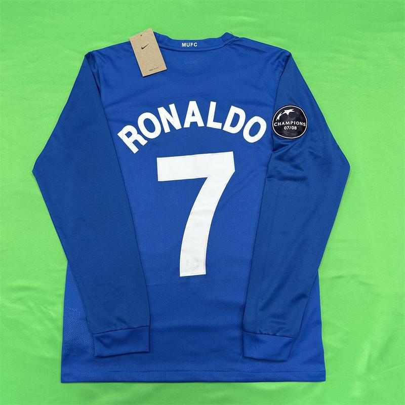 Nike 07-08 Champions League Manchester United Retro Long Sleeve NO.7 Cristiano Ronaldo Soccer Jersey