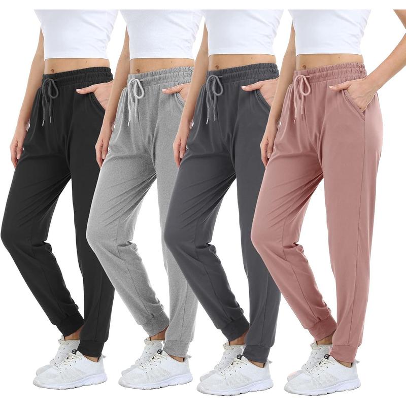 4 count Women's Lightweight Sweatpants with Pockets for Running Yoga Workout