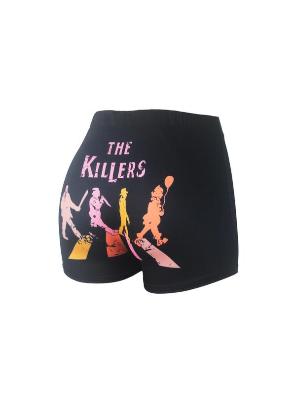 Women's Letter Print Biker Shorts, Casual Comfy Breathable Skinny Shorts for Daily Wear, Ladies Bottoms for All Seasons