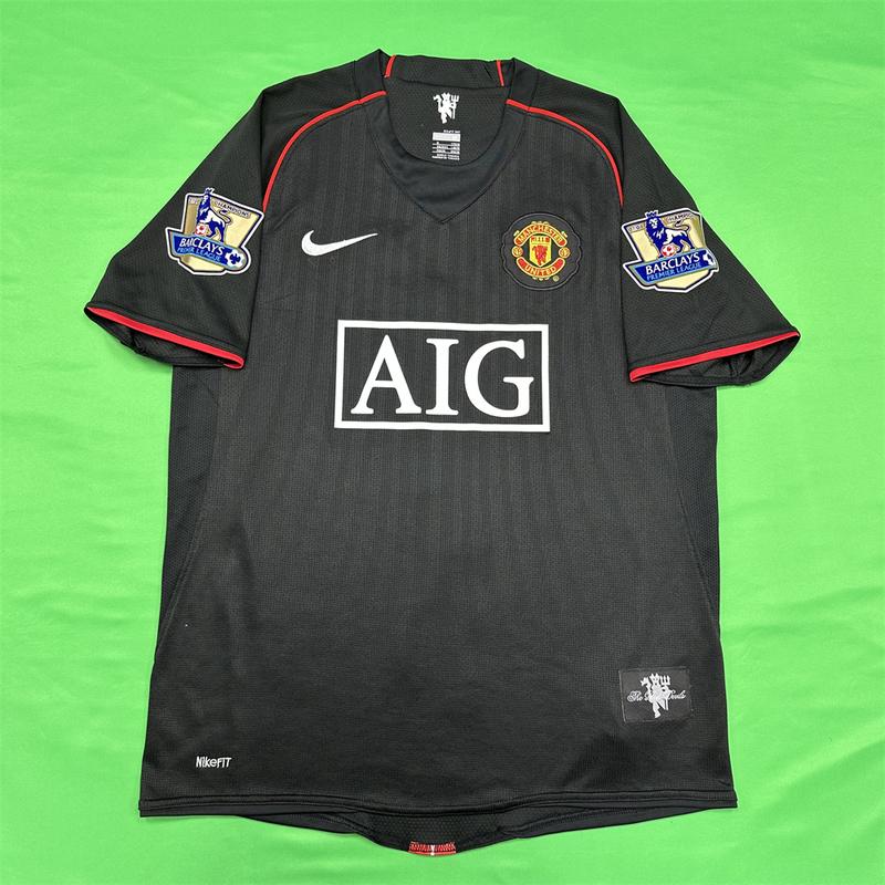 Nike 0708 Manchester United Away Retro Soccer Jersey #7 Ronaldo Champions League Edition