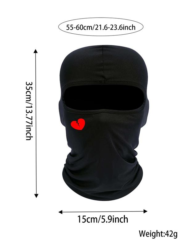 Breathable Sun Protection Heart Pattern Cycling Face Mask, Hot Fashion Cycling Accessories for Women & Men, Stylish Hat Suitable for Street, Outdoor Sports, Skiing