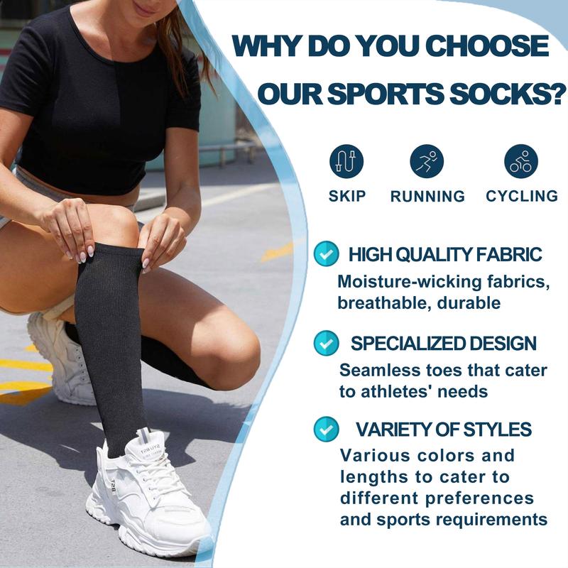 ISUNIE sports Socks Solid color series Knee High Socks for Women & Men for Athletic & Daily,Running,Climbing,Hiking,Christmas,Winter