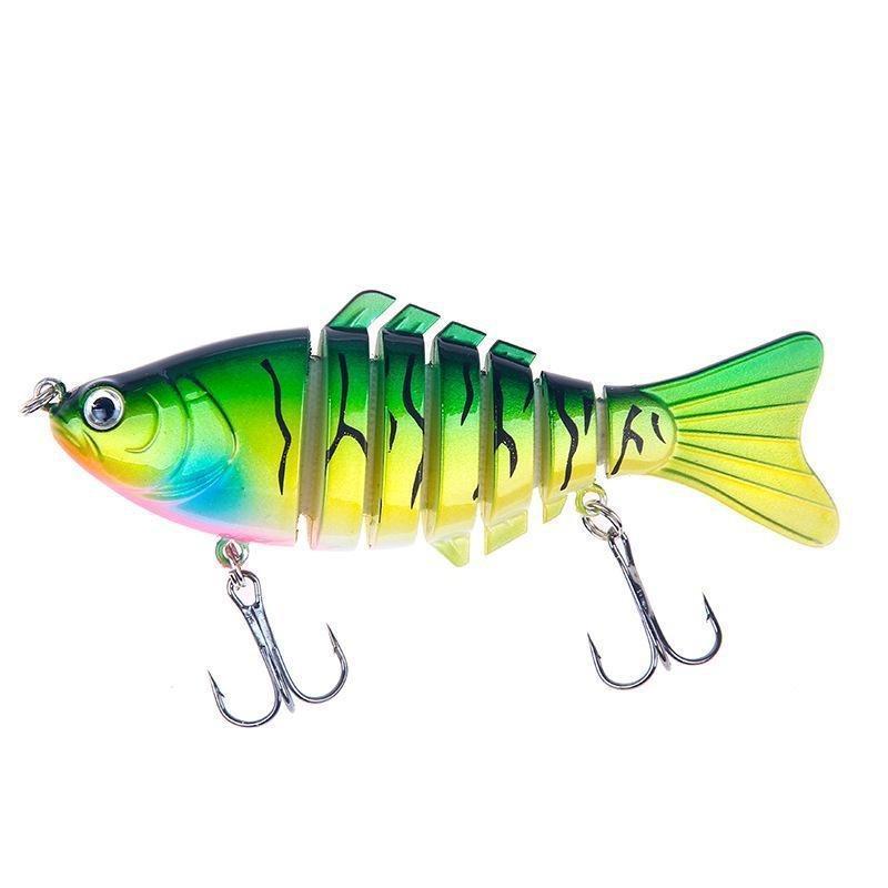 Fishing Lure with Box, 5 Counts Multi Segment Jointed Hard Bait with Hook, Wobblers Swimbait Crankbait Swim Bass for Pike Sinking