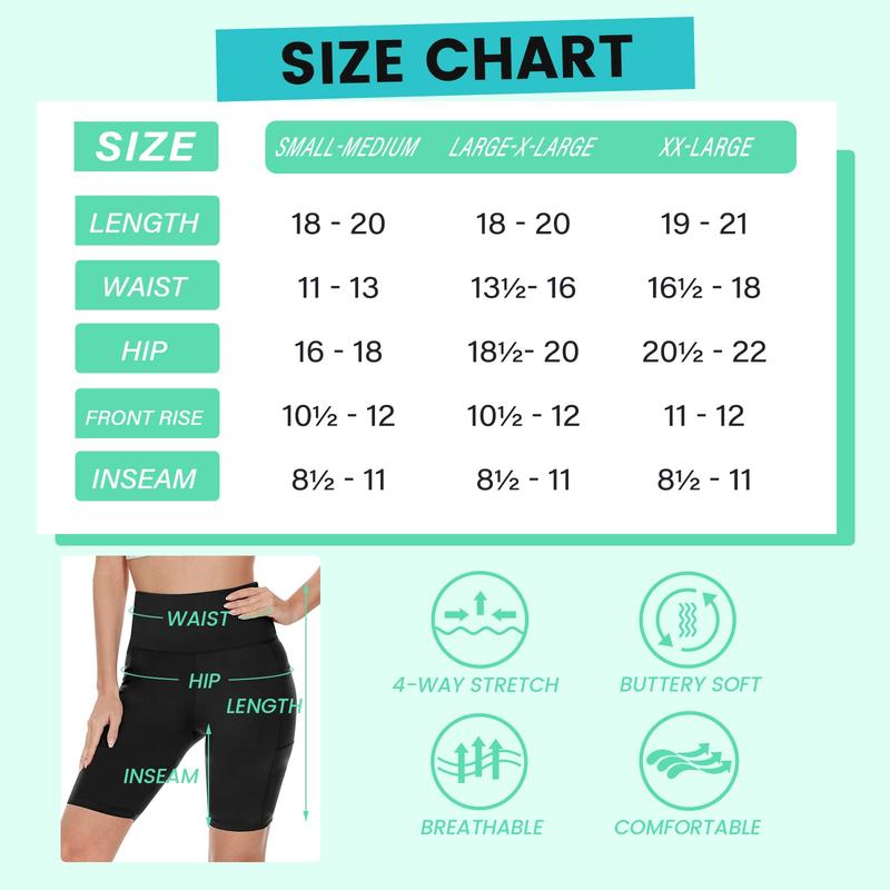 3 Pack Gym Workout Biker Shorts with Pockets for Women – 8inch High Waisted Tummy Control Workout Spandex Shorts for Gym Yoga