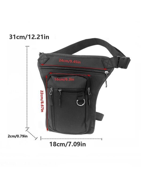 Men's Solid Detachable Strap Waist Thigh Bag, Multifunctional Waterproof Zipper Design Sports Bag, Summer Bags, Outdoor Sports Bag for Men, Fall Outfits, Fallfreshness