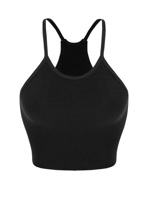 Women's Solid Color Sports Bra, Breathable Comfortable High Stretch Sports Vest, Ladies Sportswear for Gym Workout Yoga, Girly Gym Clothing