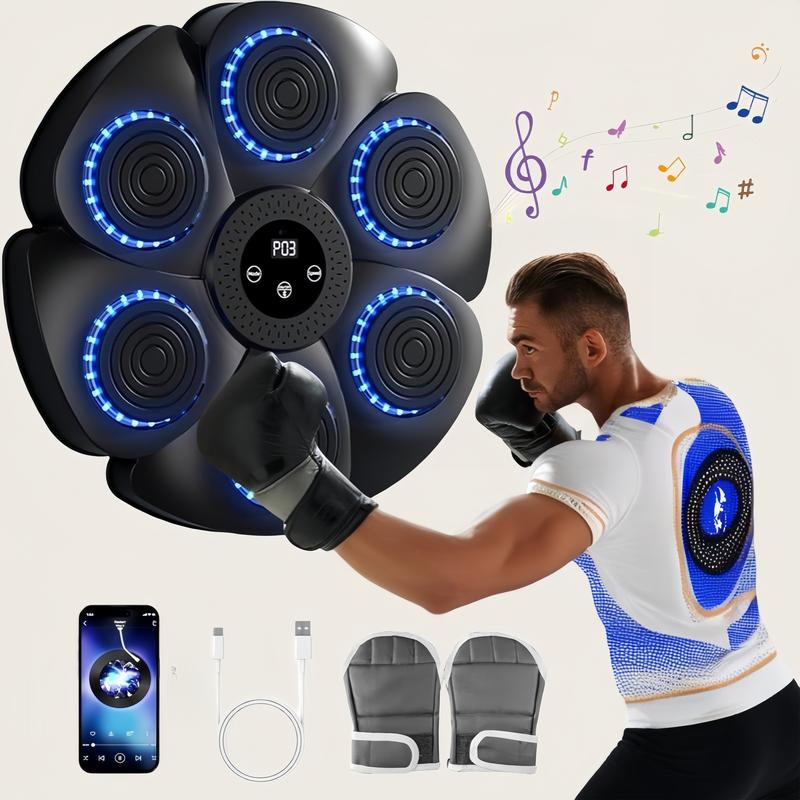 2024Smart Music Boxing Machine, LED Play Mobile Phone Music, Gift Boxing Gloves, Wall-mounted Boxing Trainer, Suitable For Sports Enthusiasts, At Home Can Experience The Joy Of Sports