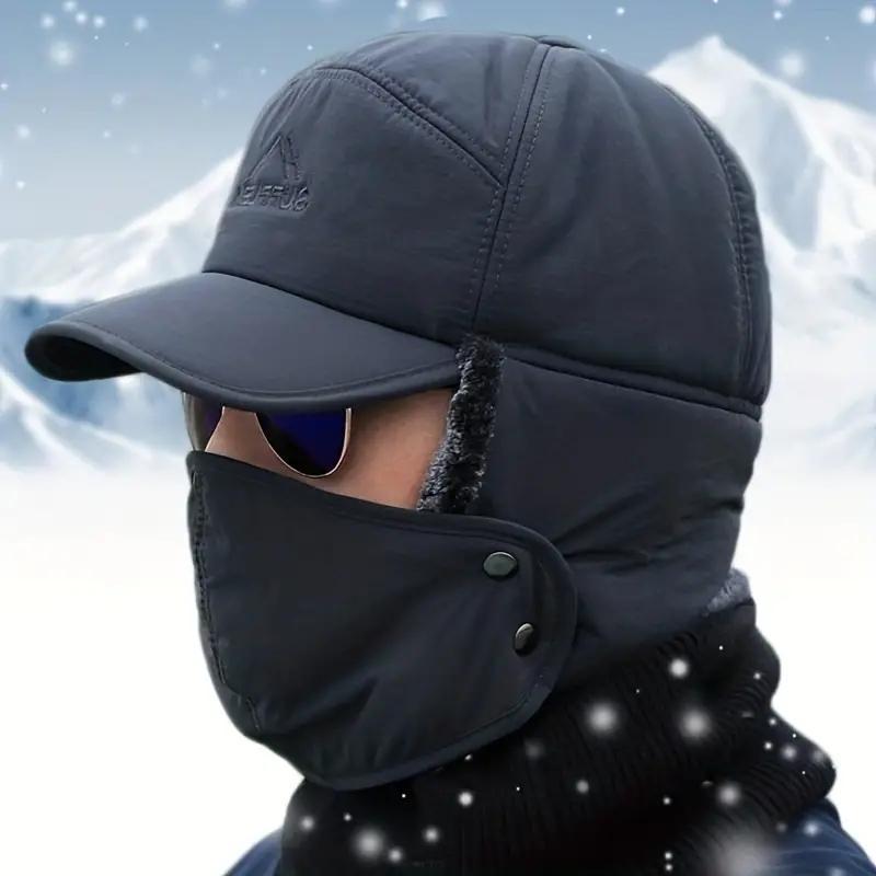 Winter Outdoor Face Mask Hat, 1 Count Windproof & Warm Hat, Detachable Mask Thermal Cap For Men & Women