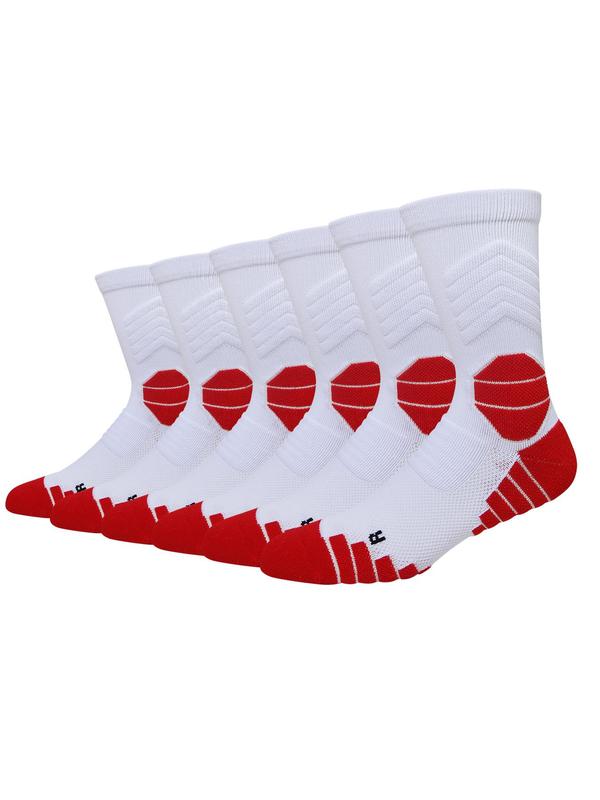 Unisex's Plain Athletic Socks, Cushioning Performance Crew Socks, Breathable Comfortable Sports Socks for All Seasons