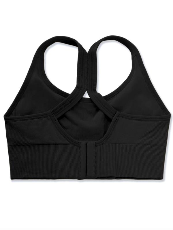 Women's Cut Out Backless Sports Bra, Solid Breathable Comfortable Sports Top for Yoga Gym Workout, Ladies Sportswear Clothing for Indoor Outdoor Wear