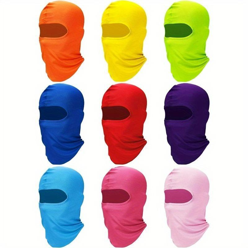 Full Face Mask, 9 Counts set Breathable Face Cover, Outdoor Sports Sun Protection Face Mask, Face Cover for Outdoor Cycling, Running, Hiking