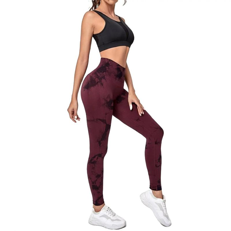 2 Pack Tie Dye High Waisted Workout Leggings for Women, Rear Lifting Tummy Control Yoga Gym Athletic Pants high waist squat proof compression tights