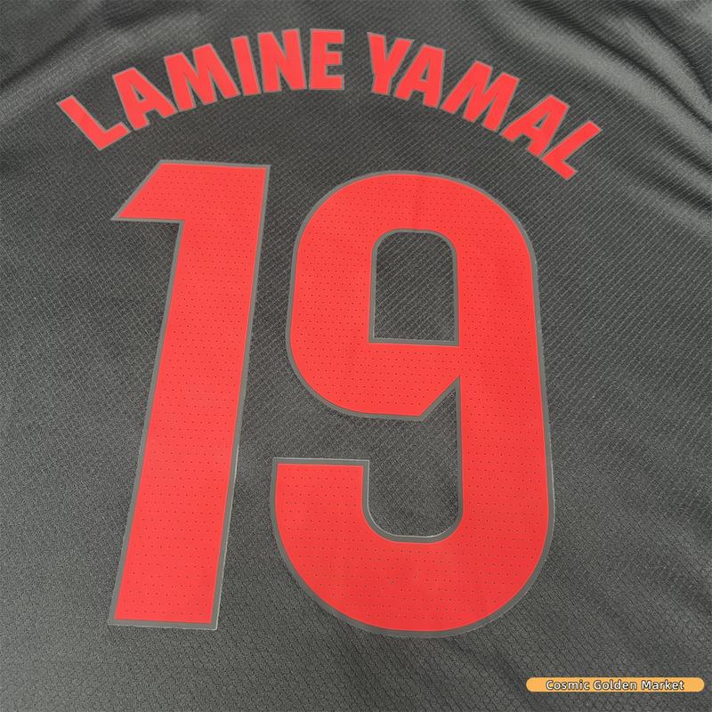 2425 Black Away Yamal 19 Short Sleeve Soccer Jersey