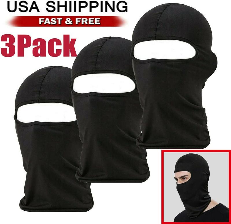 3-Pack Balaclava  Mask One Hole Ski Mask Summer Cooling   Gaiter Full   Cap  Scarf for Men Women Black