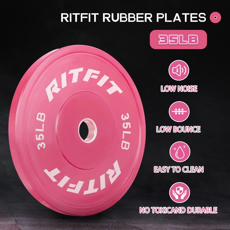 RitFit Pink Weight Plates Olympic Bumper Plates Weight Plates Fit 2