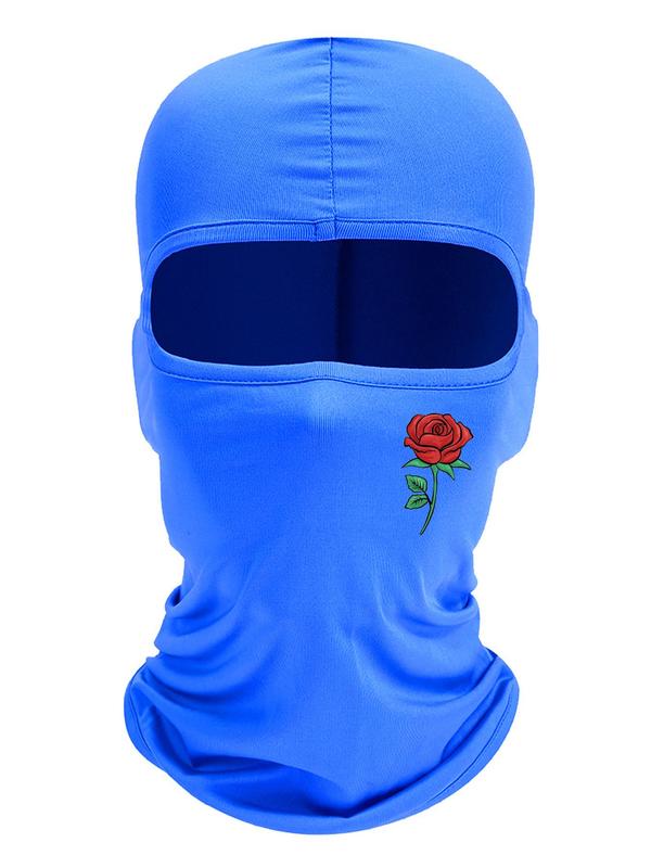 Solid Color Rose Print Balaclava Hat, Breathable Sun Protection Cycling Cap for Men & Women, Sunscreen Accessories for Outdoor Sports, Birthday Gifts