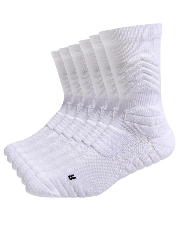 Unisex's Plain Athletic Socks, Cushioning Performance Crew Socks, Breathable Comfortable Sports Socks for All Seasons