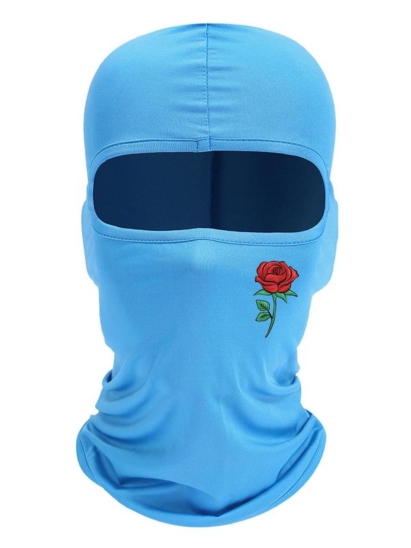 Solid Color Rose Print Balaclava Hat, Breathable Sun Protection Cycling Cap for Men & Women, Sunscreen Accessories for Outdoor Sports, Birthday Gifts