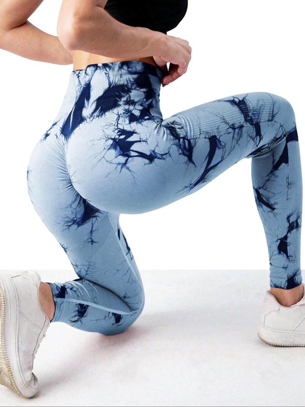 Women's Tie Dye Print High Waist Sports Leggings, Comfy Breathable Skinny Pants, Gym Workout Running Yoga Pants, Back To School Outfits, Ladies Sportswear, Fall Outfits 2024, Gym Clothing, Leggings for Women