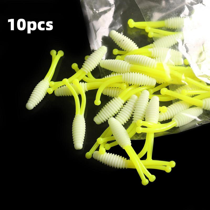 Artificial Fishing Lure, 10pcs set Double Tailed Soft Bait Lure, Fishing Tackle & Accessories for Freshwater Fishing, Outdoor Fishing Accessories