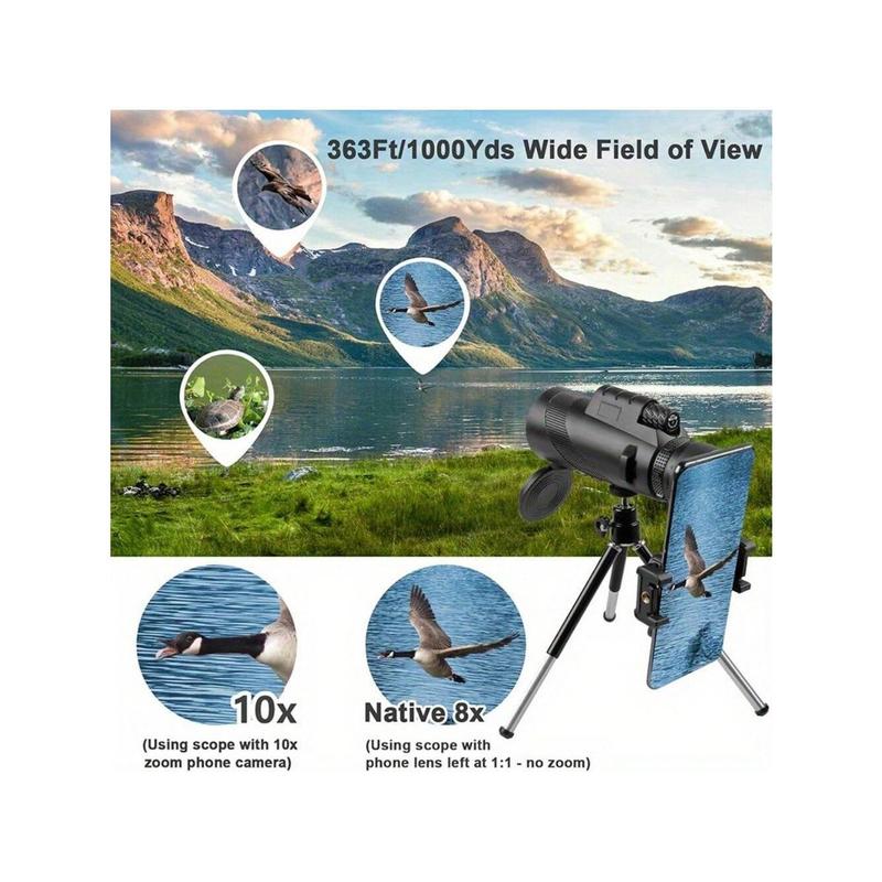 8x42 High-Resolution Night Vision Telescope: Perfect For Camping, Hiking, Birdwatching, And More