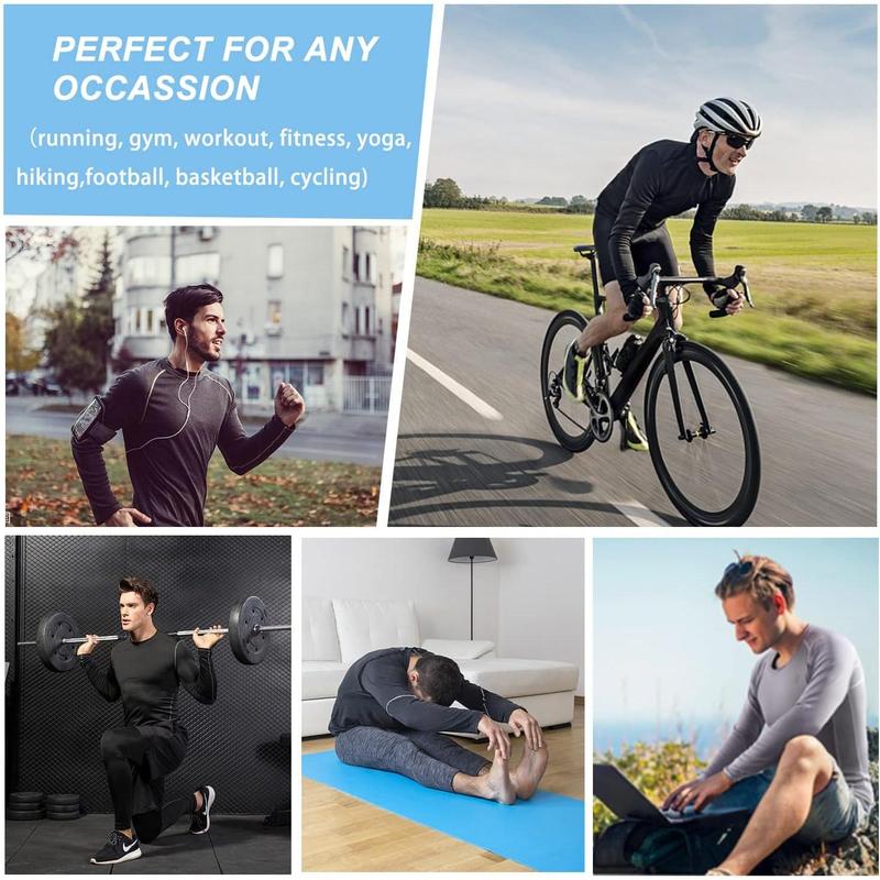 Men's Compression Shirt Long Sleeve Athletic Workout T-Shirts Top Active Sport Baselayer Undershirt Gear Shirt Dry Fit