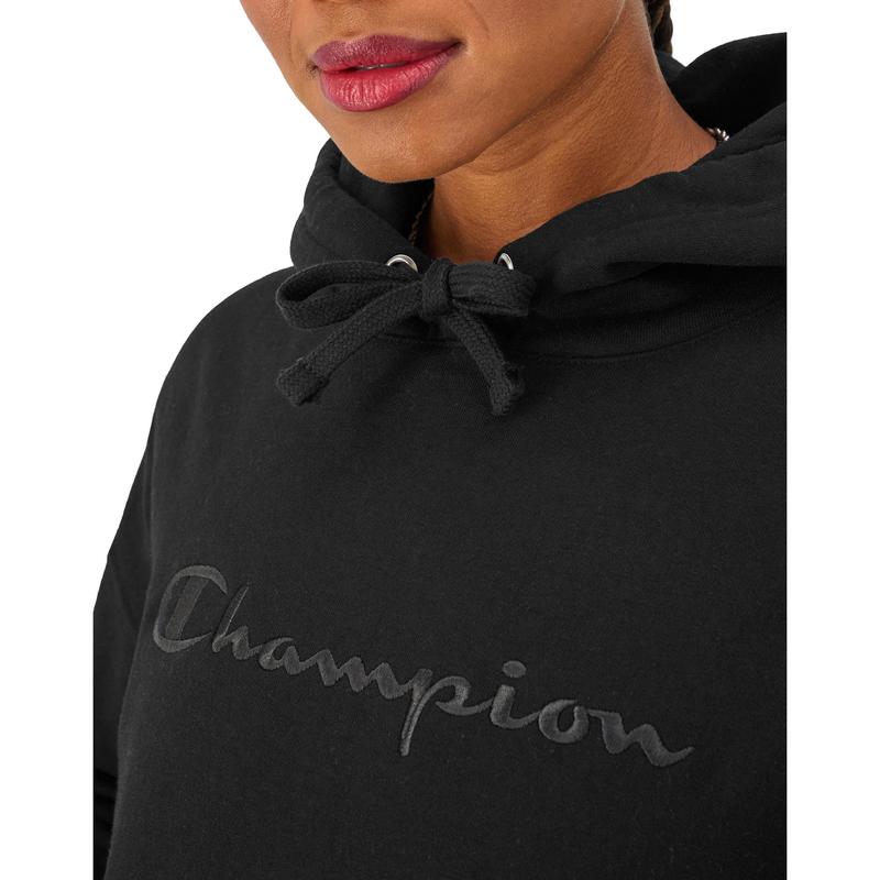 Champion Hoodie Powerblend Sweatshirt Relaxed Full Embroidered Script Logo