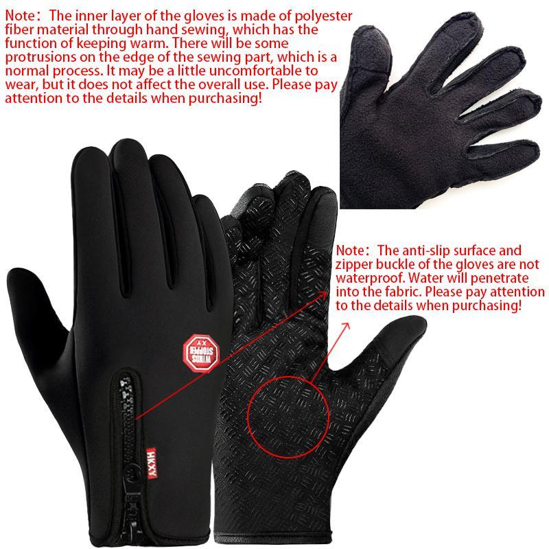 Outdoor Cycling Gloves, 2 Pairs Winter Warm Waterproof Gloves, Windproof & Non-slip Touch Screen Gloves for Outdoor Sports, Fishing, Autumn Travel