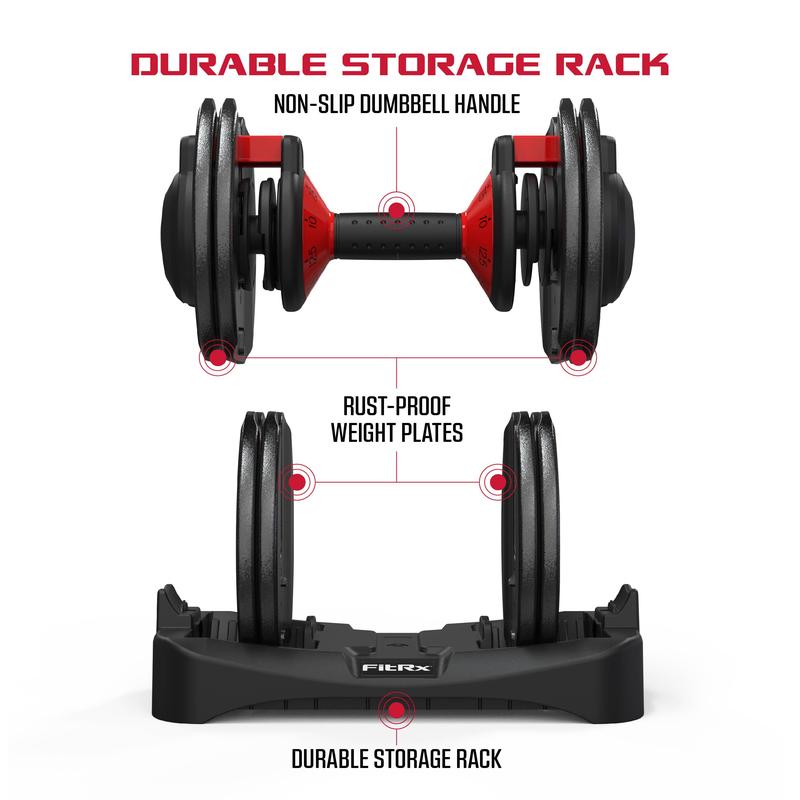 SmartBell 2-Pack, Two 25lbs. Quick-Select 9 in 1 Adjustable Dumbbell for Home Gym, 5-25lbs. Weight in 2.5lbs Increments