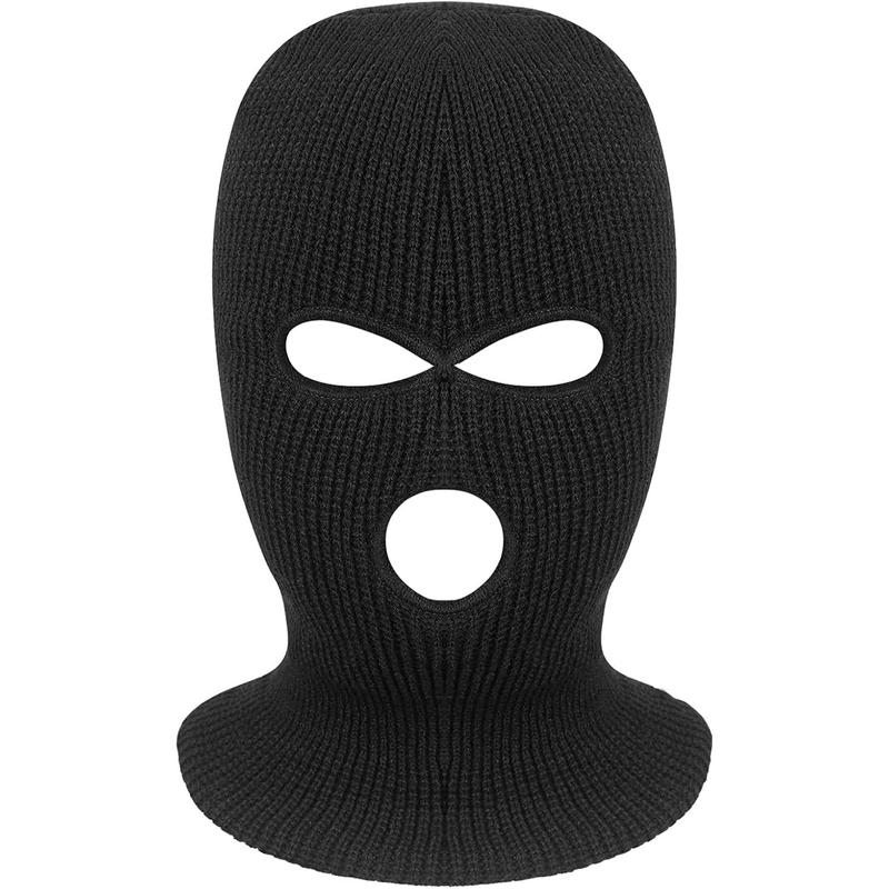 Winter Balaclava Cap Knitted Face Cover for Winter Outdoor Sports 3-Hole Full Face Mask Cover Ski Mask  Black Thanksgiving, Christmas, New Year Gift