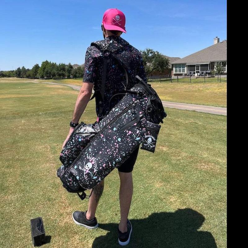 Black Paint Splatter Golf Bag - 14 way Divider