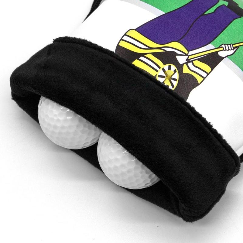 Funny Golf Valuables Pouch, Leather Golf Tee Pouch with Drawstring Closure, Portable Ball Pouch, Golf Accessories Storage Bag, Gift for Golf Dad & Mom