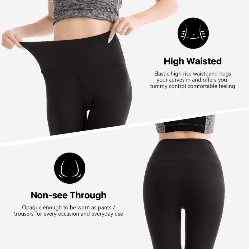 High waisted leggings for women-full length capri buttery soft yoga pants for workout Athletic