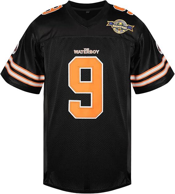 Phoneutrix Bobby Boucher #9 The Waterboy Adam Sandler Movie Mud Dogs Bourbon Bowl Football Jersey - Men's Sports Apparel