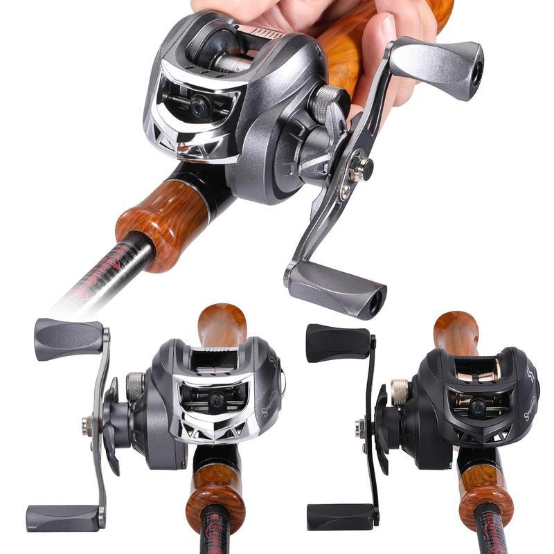 Fishing Rod & Baitcasting Fishing Reel Combo, 2 Counts set Telescopic Fishing Rod & Baitcasting Fishing Reel, Fishing Tackle for Beginner, Fishing Equipment