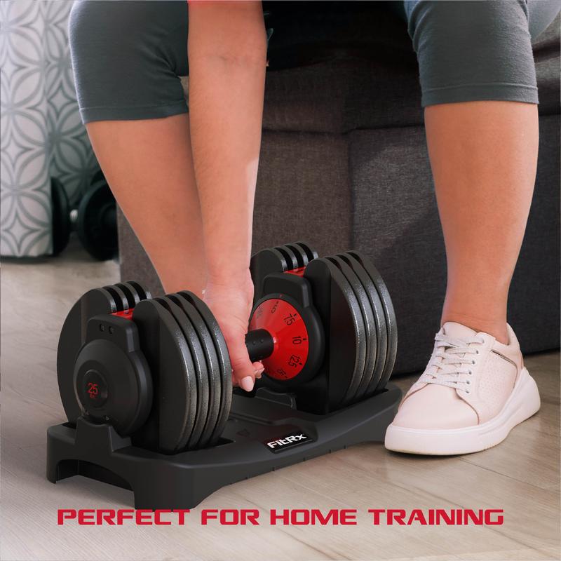 SmartBell 2-Pack, Two 25lbs. Quick-Select 9 in 1 Adjustable Dumbbell for Home Gym, 5-25lbs. Weight in 2.5lbs Increments