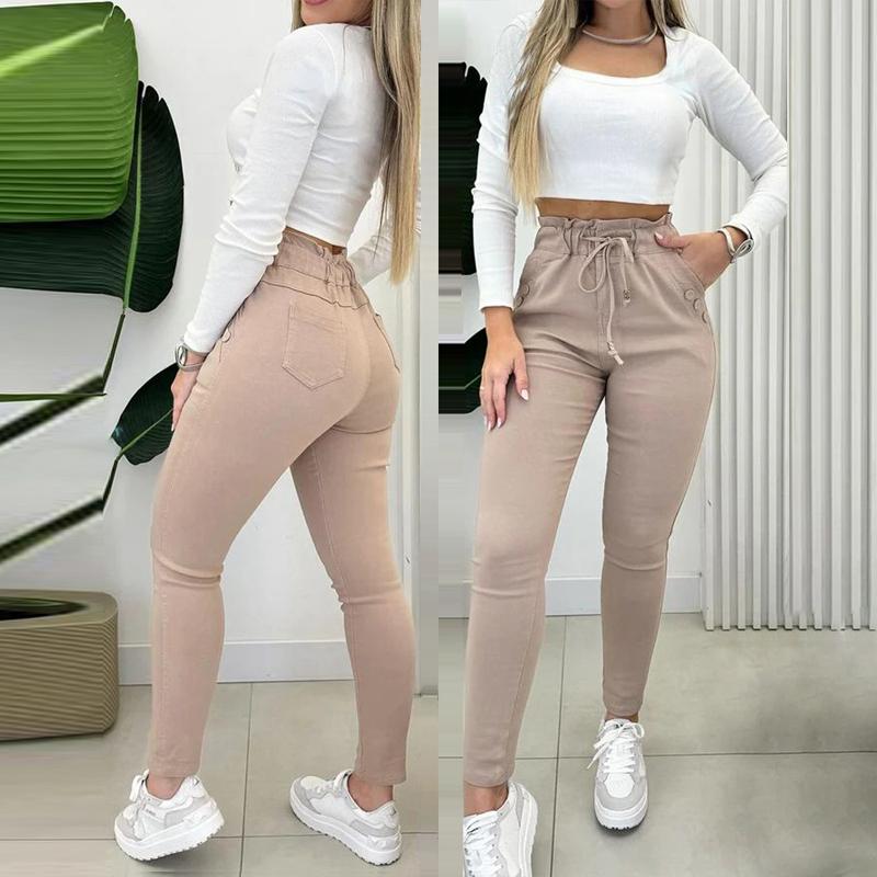 ChicMe Fleece Lined Joggers for Women with Pockets Drawstring High Waisted Thermal Winter Warm Pants