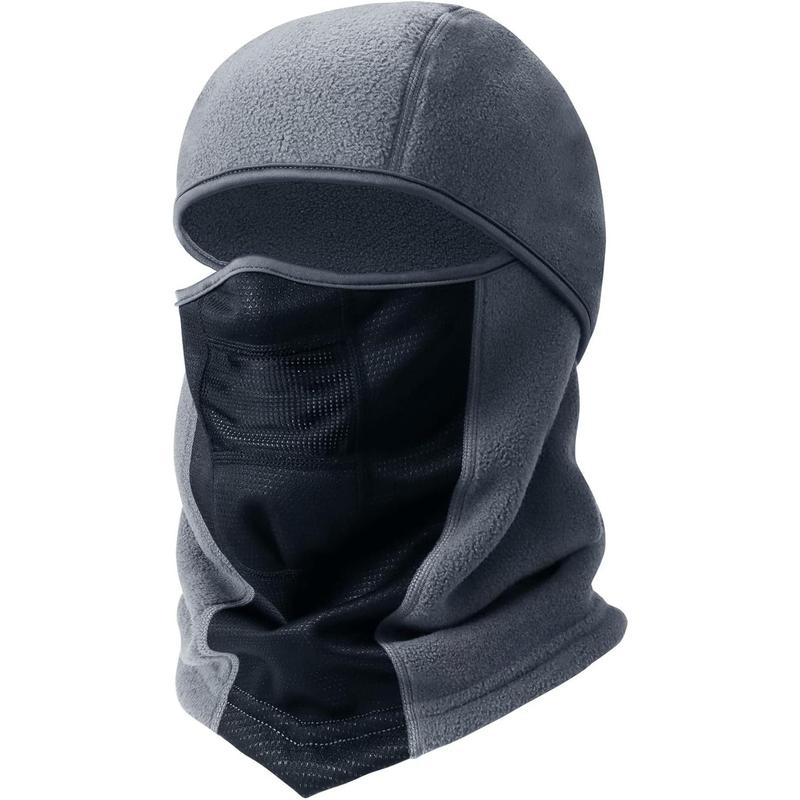 Balaclava Ski Mask Winter Fleece Thermal  Mask Cover for Men Women Warmer Windproof Breathable, Cold Weather Gear for Skiing, Outdoor Work, Motorcycling, Snowboarding, Gray-L, 23