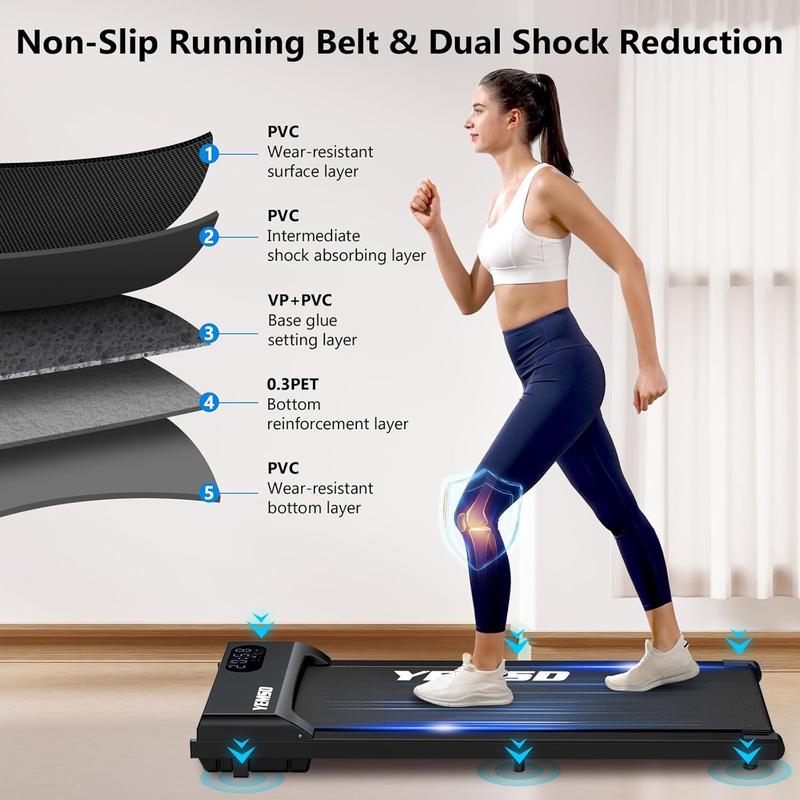 Under Desk Walking Pad Treadmill, Compact Home Office Walking Machine with LED Display