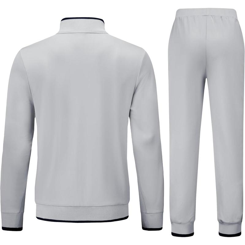 Men's Running Tracksuits Long Sleeve 2 Piece Set Sweatsuits with Zip Pockets