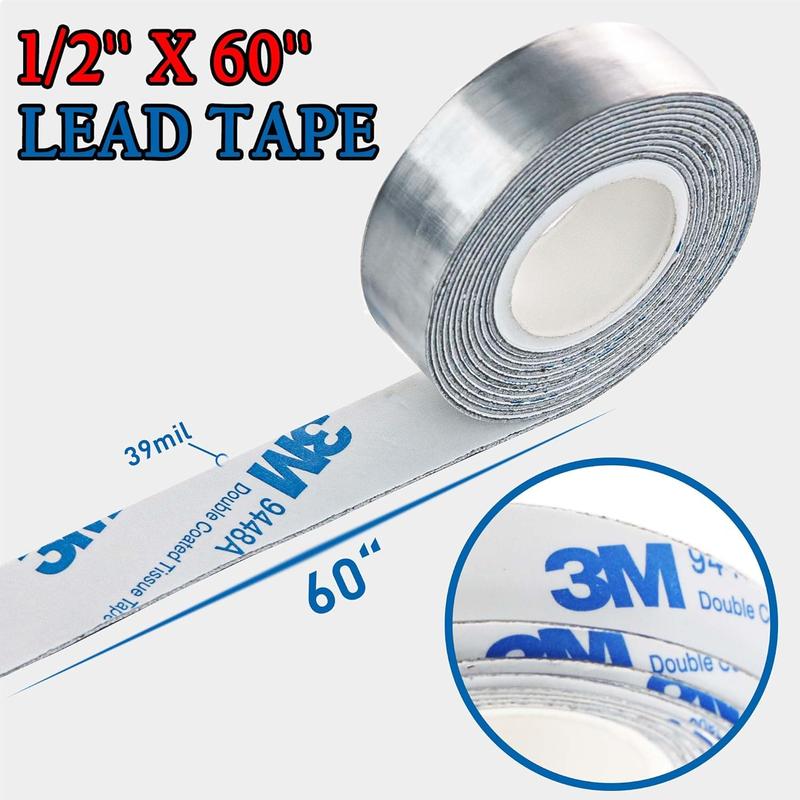 2 Grams Per Inch Golf Lead Tape | 1 2''x 60'' Adhesive Lead Tape | Add Swing Weight for Golf Tennis Racket Pickleball Paddle Adjust Weight