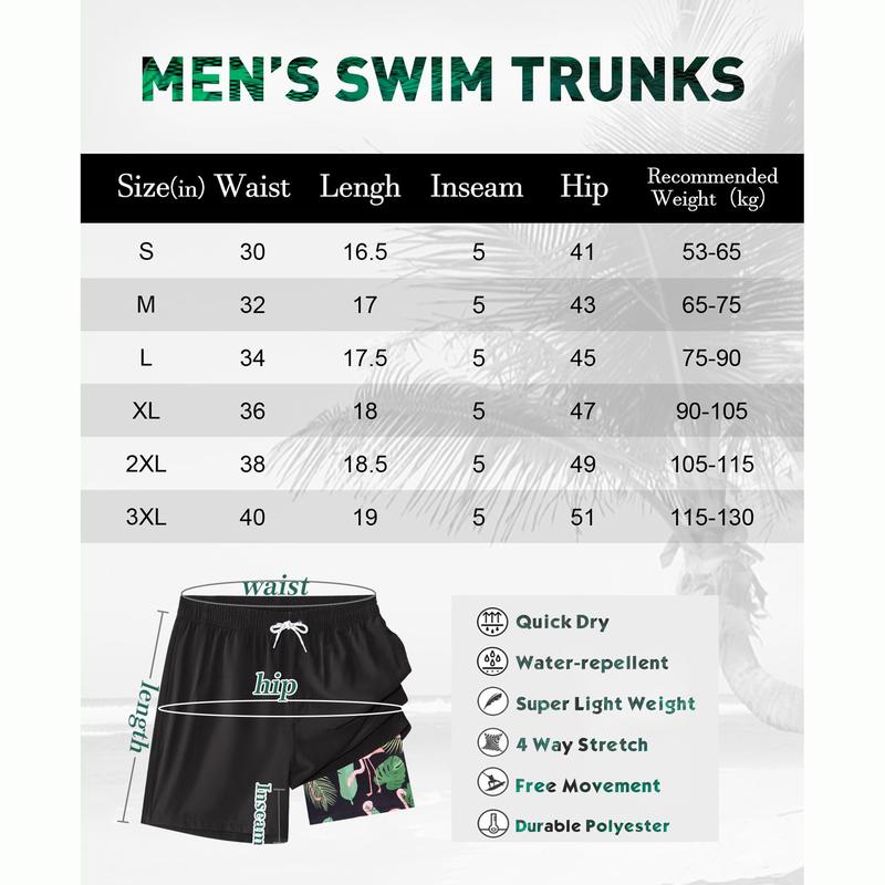 APTRO Men's Quick Dry 2 in 1 Swim Trunks with Compression Liner Swimsuit Swim Shorts Bathing Suits