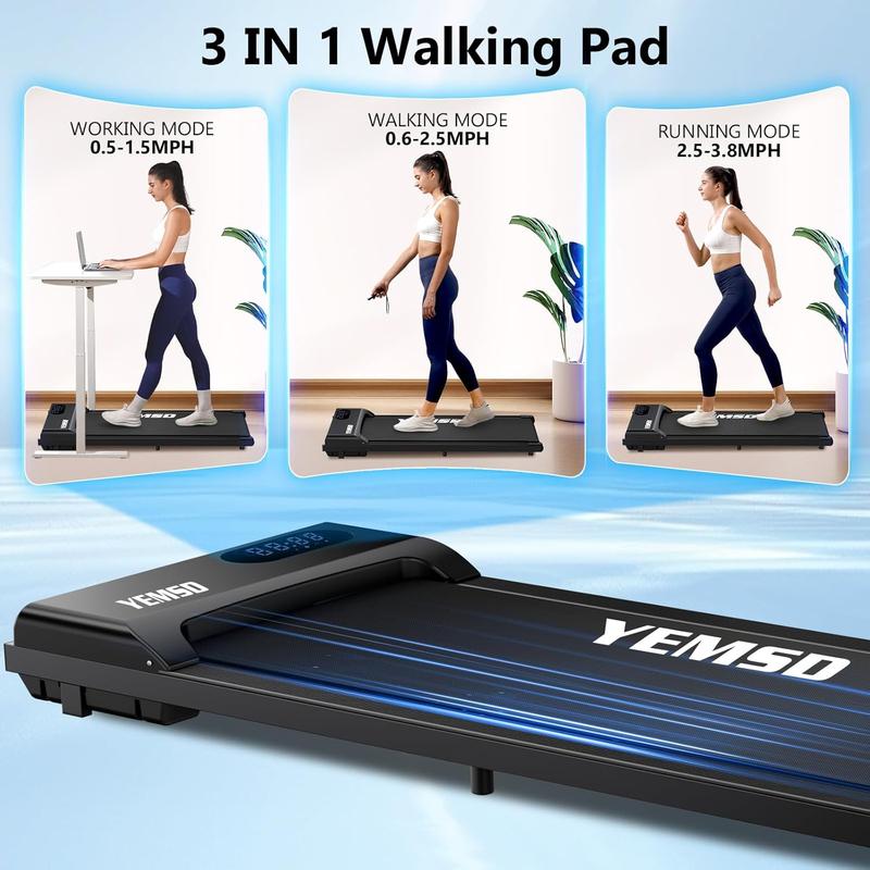 Under Desk Walking Pad Treadmill, Compact Home Office Walking Machine with LED Display