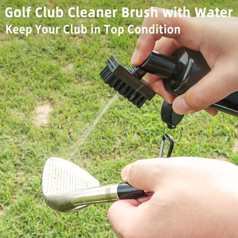 Golf Club Cleaner Brush, Golf Water Brush with Spray Bottle Holds 5 Ounces of Water, Golf Club Cleaning Kit - with Cover & Retractable Clip, Essential Golf Accessories for Men, Best Golf Gifts for Men