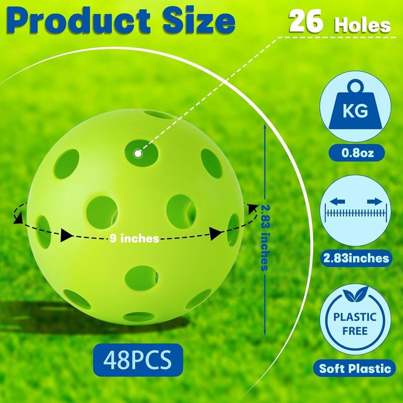 14 48 Pack Baseball Practice Baseballs Plastic Hollow Soft Balls for Hitting, Baseball  Indoor Outdoor Use