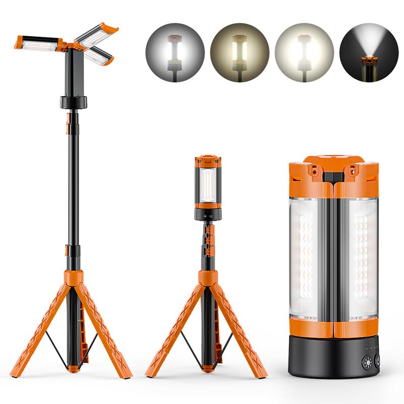 OGERY Rechargeable 10000 mAh Camping Light with Stand, 2100 Lumens Cordless Dimmable Camping Work Light with Detachable Tripod