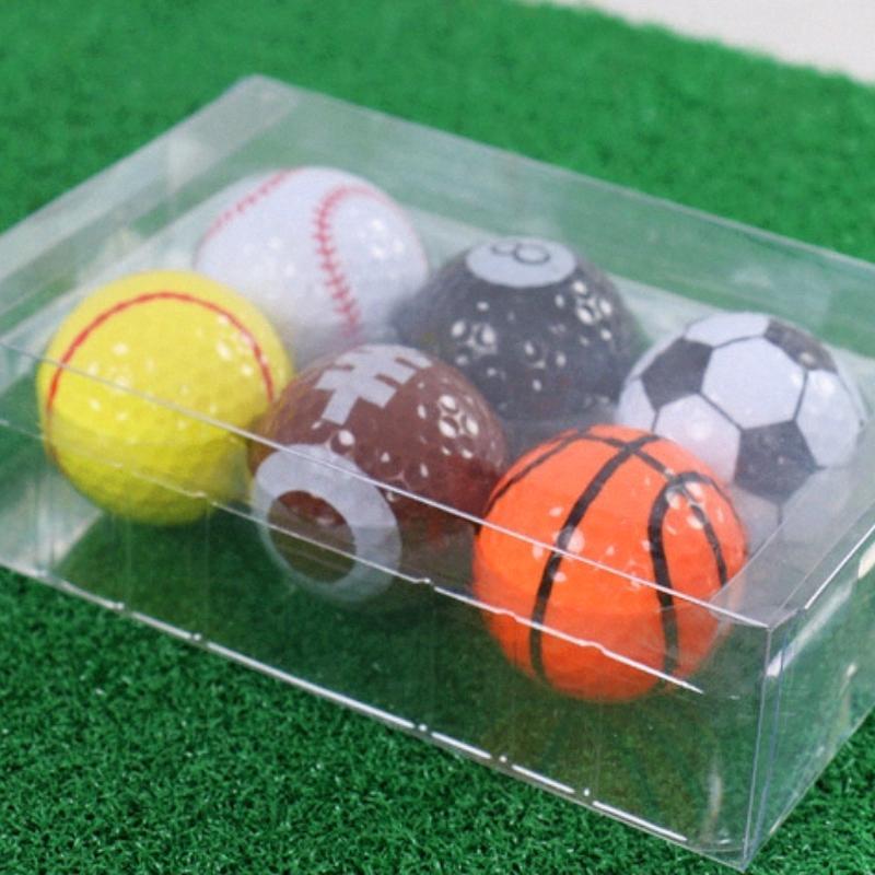 Fun Golf Ball, 6 Counts set Colorful Golf Ball, Special Design Golf Ball Gift for Men & Women, New Golf Ball for Outdoor Sports