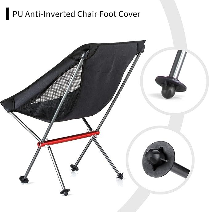 Naturehike L04 Ultralight Camping Chair with All-Aluminum Frame&Storage Bag–Portable, Compact Backpacking Chair, Easy Setup, 330 lbs Capacity