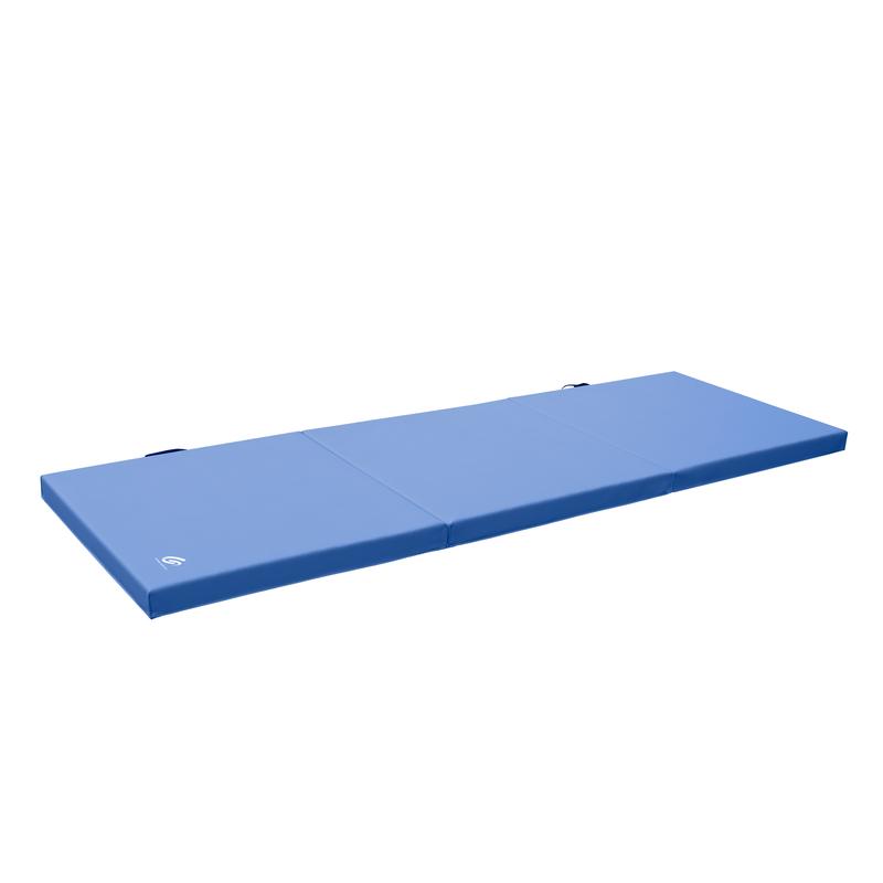 Coinus Sports Tri-Fold Gymnastics Exercise Mat with Handles, 6' x 2' x 2', Blue - Perfect for Gymnastics Training