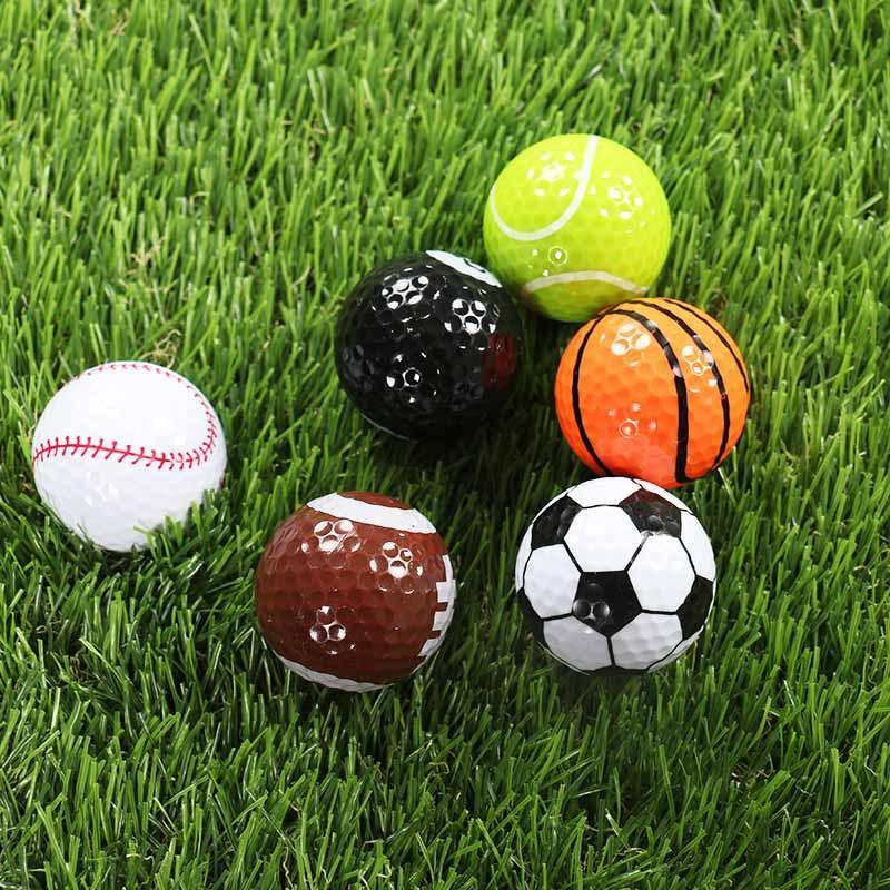 Fun Golf Ball, 6 Counts set Colorful Golf Ball, Special Design Golf Ball Gift for Men & Women, New Golf Ball for Outdoor Sports